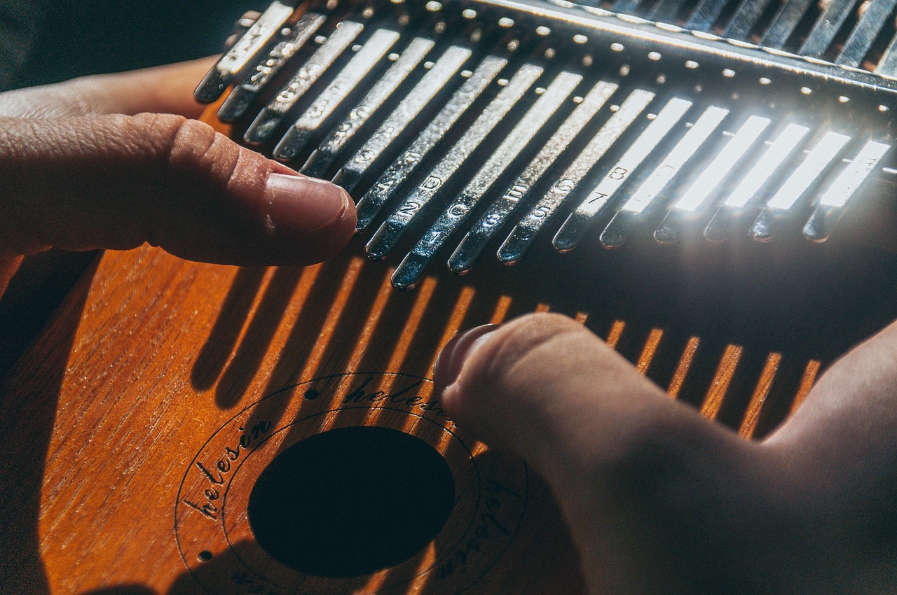 A wooden kalimba thumb piano