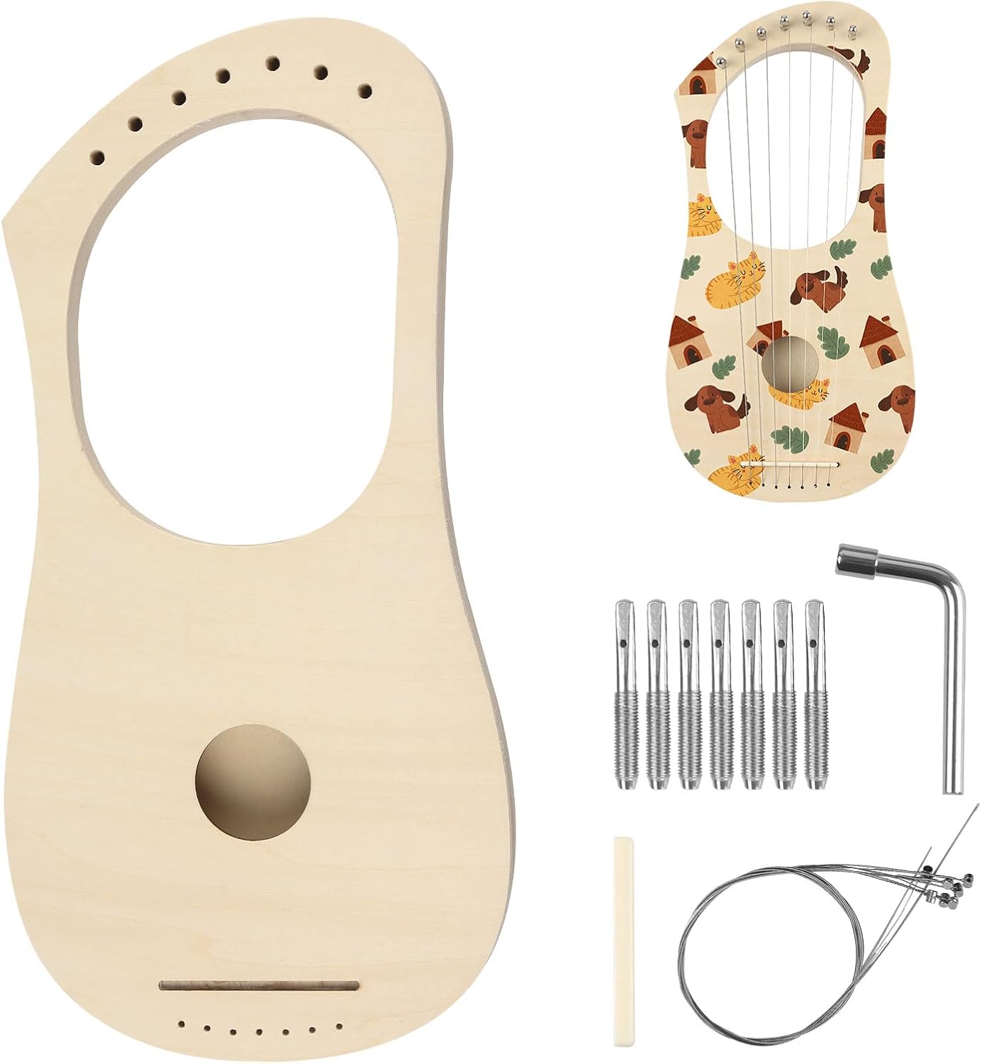 DIY 7 String Lyre Harp Kit for Beginners & DIY Enthusiasts
