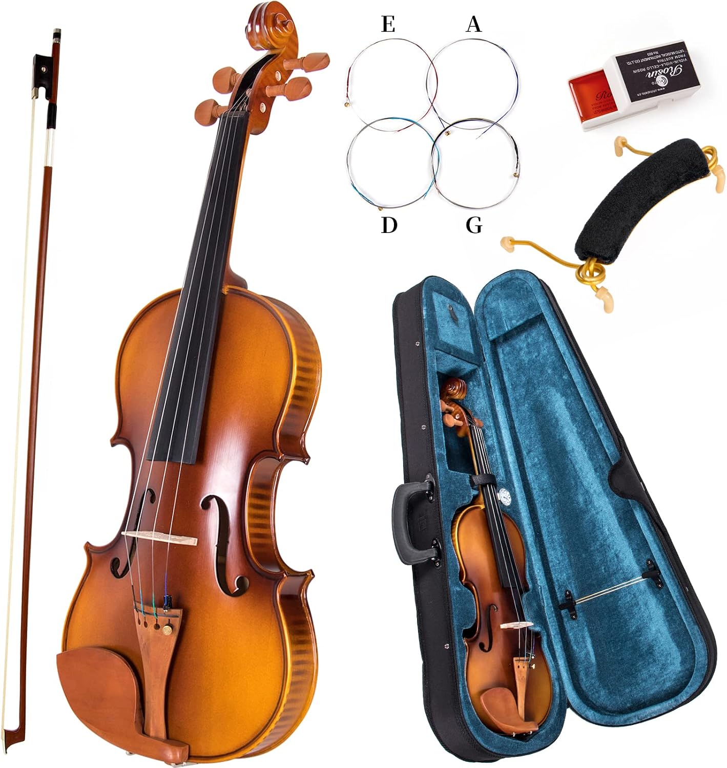Violin 4/4 Full Size, AKLOT Acoustic Fiddle for Beginners Adults Solid Maple Kit